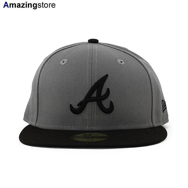 ニューエラ キャップ 59FIFTY アトランタ ブレーブス MLB 2T TEAM BASIC FITTED CAP GREY BLACK NEW ERA ATLANTA BRAVES