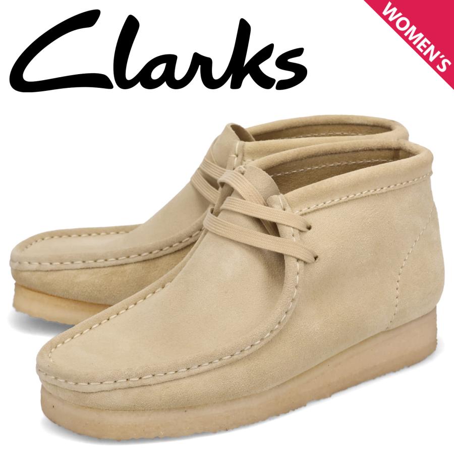 クラークス Clarks ワラビー ブーツ レディース スエード モカシン WALLABEE BOOTS ベージュ 26155520