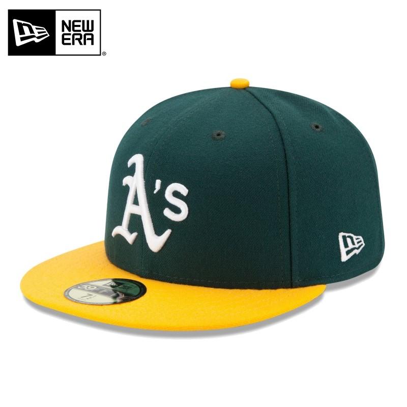 【メーカー取次】 NEW ERA ニューエラ 59FIFTY MLB On-Field オークランド・アスレチックス グリーンXイエロー 13554985 キャップ【クーポン対象外】【T】