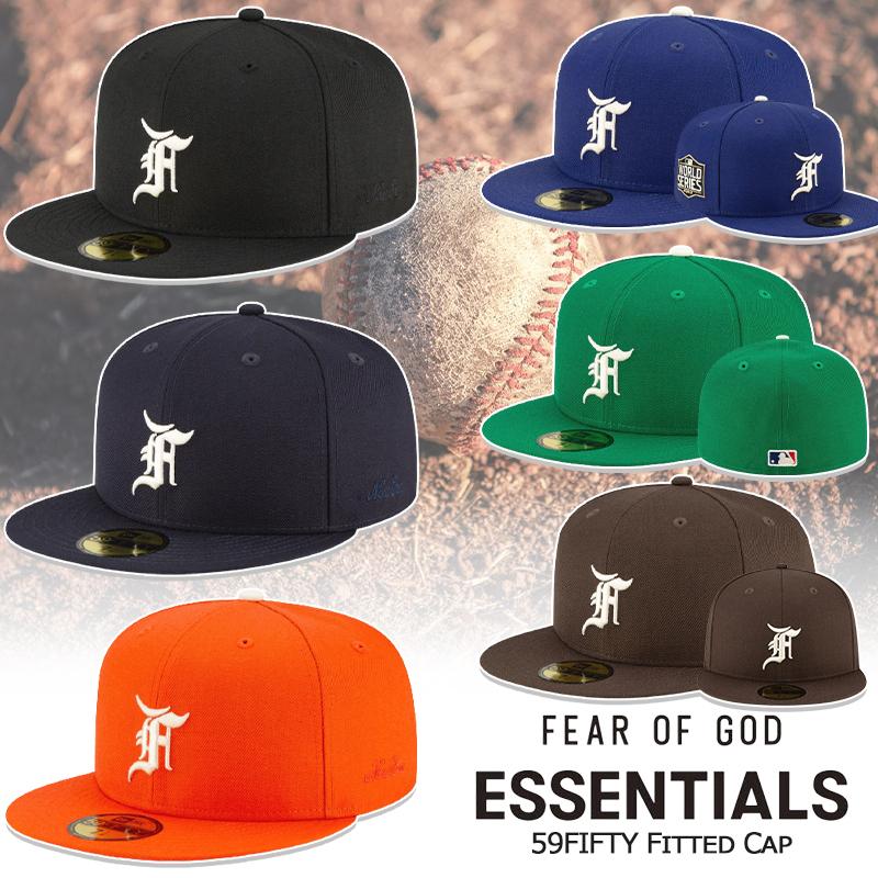 エッセンシャルズ ニューエラ 帽子 キャップ 59FIFTY FEAR OF GOD ESSENTIALS Fロゴ Fitted Cap レア メンズ ユニセックス 正規品[帽子]