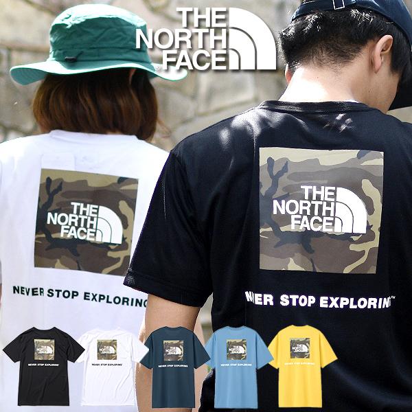 ブランド公式商品認証店 ノースフェイス Tシャツ メンズ レディース 半袖 THE NORTH FACE スクエア バックプリント 迷彩 NT32437 2024春夏新作