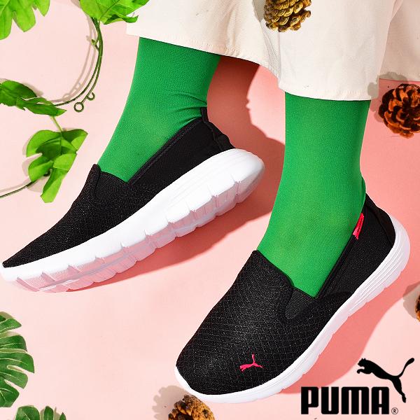 30%off 送料無料 スニーカー プーマ PUMA レディース プーマ フレックス リニュー スリップオン スリッポン シューズ 靴 ブラック 黒 371951