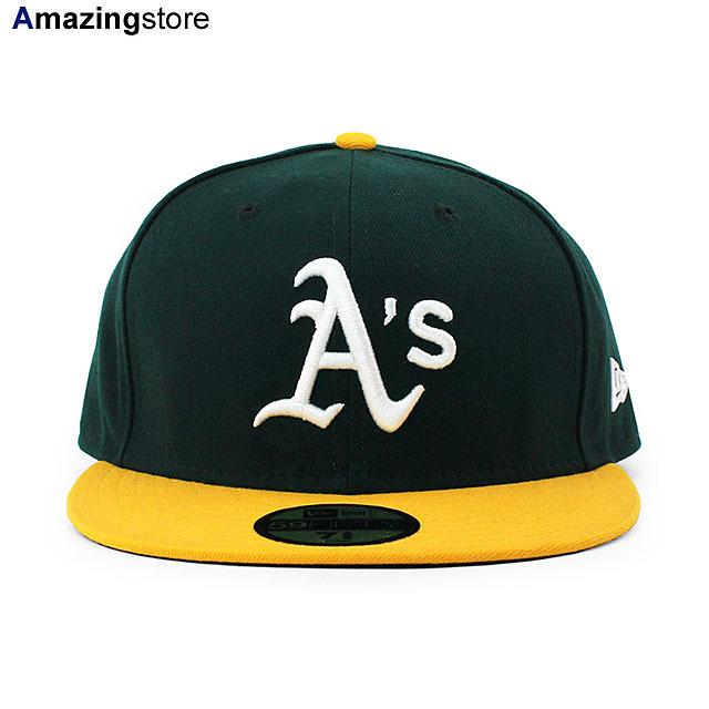 ニューエラ キャップ 59FIFTY オークランド アスレチックス MLB ON FIELD AUTHENTIC HOME FITTED CAP GREEN GOLD NEW ERA OAKLAND ATHLETICS 13554985