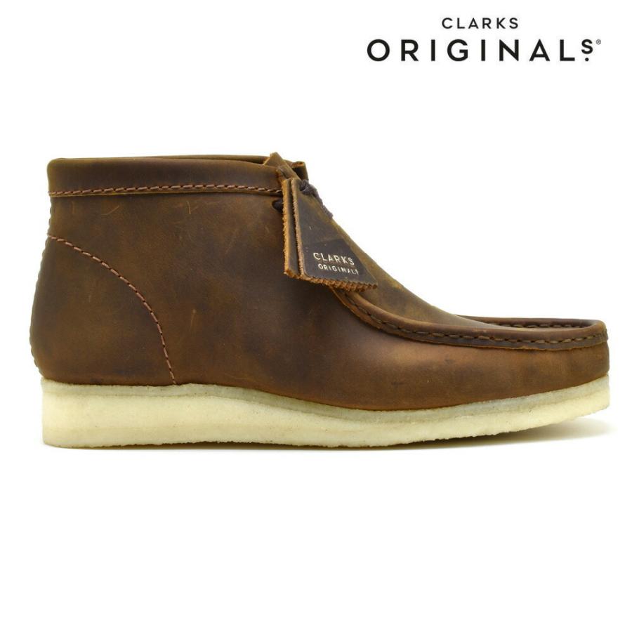 クラークス オリジナルス ワラビーブーツ レザー ビーズワックス ブラウン クレープソール CLARKS ORIGINALS WALLABEE BOOT メンズ