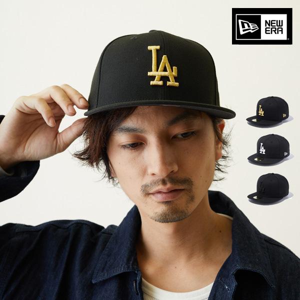 ニューエラ 59FIFTY キャップ la ロサンゼルス ドジャース 黒 ブラック 白 ホワイト ゴールド グレー ベージュ MLB newera